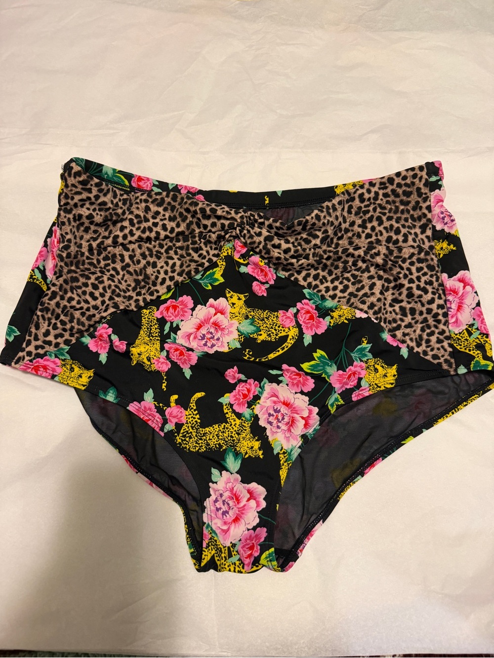 Leopard and Floral Swim Bottoms